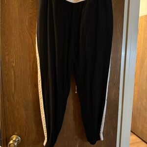Black Joggers with White Stripes